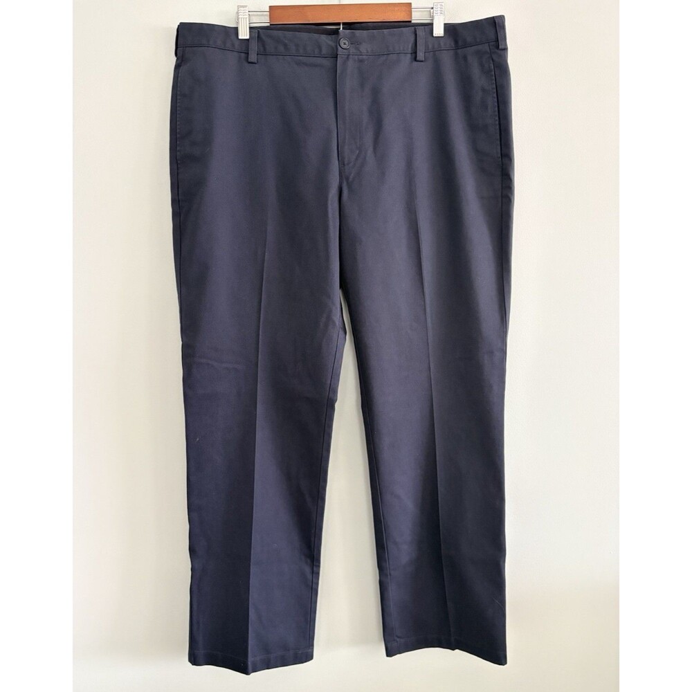 L.L. Bean Standard Fit Chino Pants Mens 40x32 Navy Blue Cotton